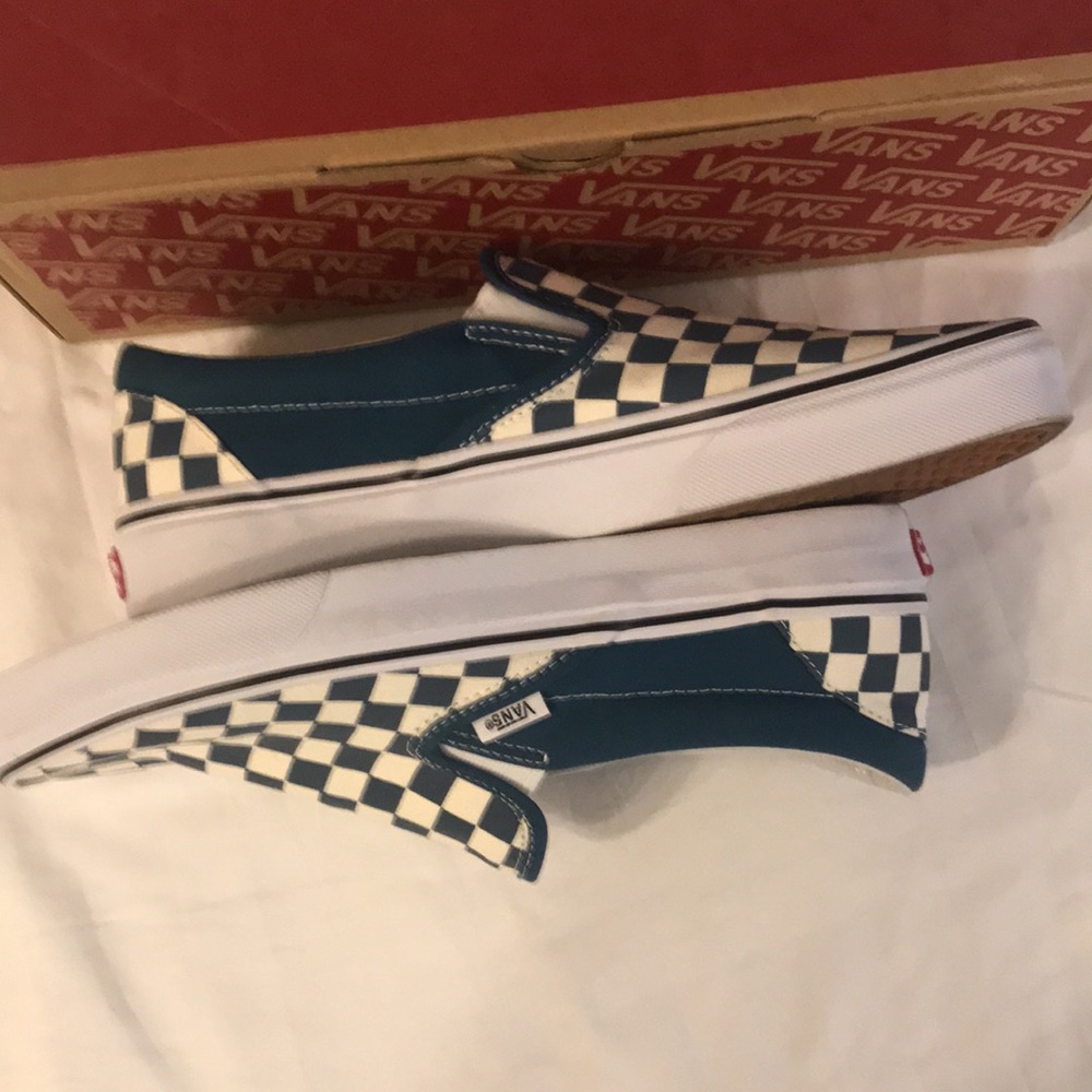 Vans Classic Slip-On Men's Shoes - Corsair Checkerboard - Picture 9 of 11
